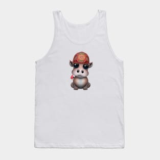 Cute Baby Hippo Firefighter Tank Top